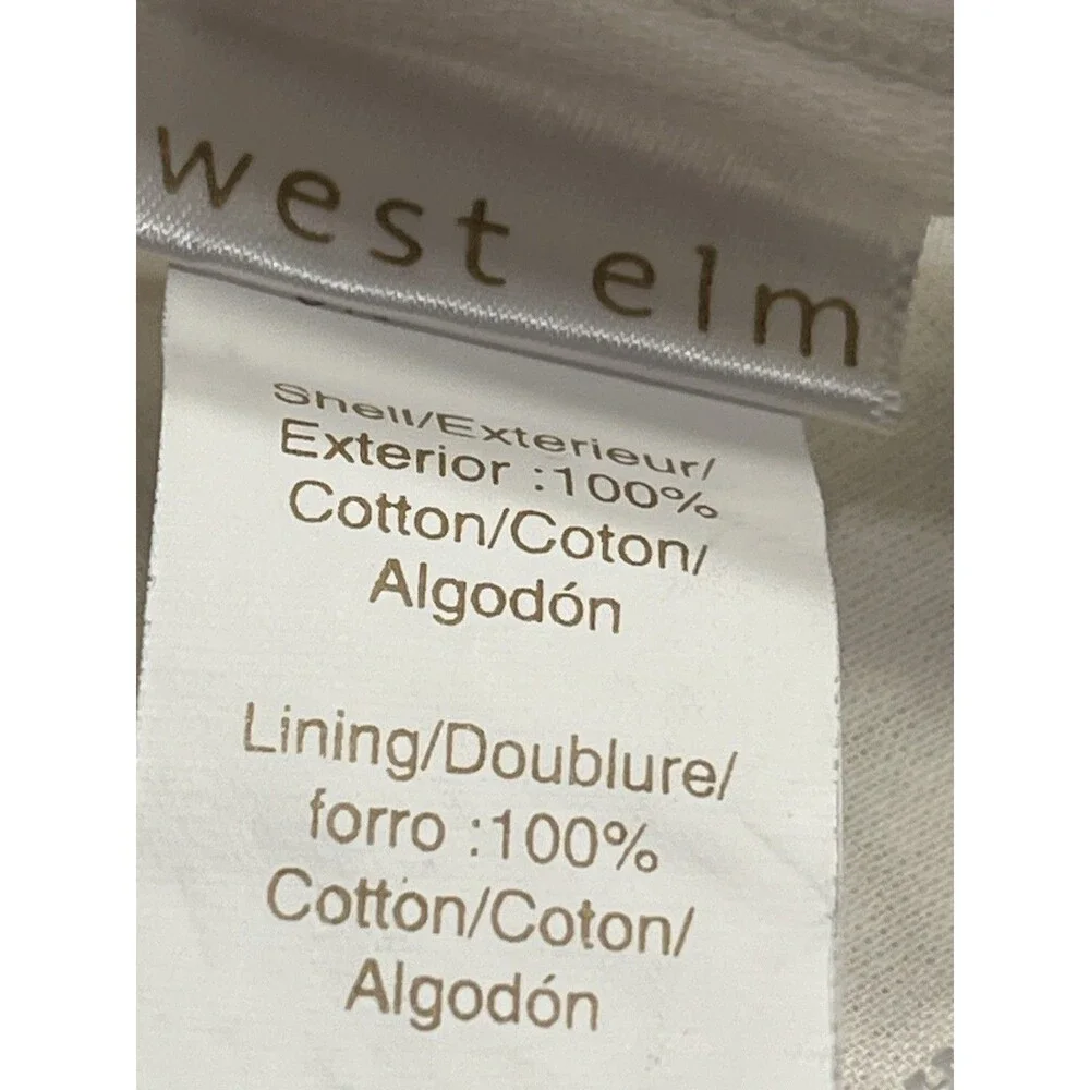 West Elm Off White Sequenced 20x20” Throw Pillow Cover NWT